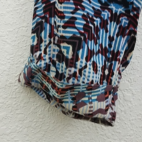 anthro Elevenses geometric pants sz 2 rayon blend - Picture 4 of 7